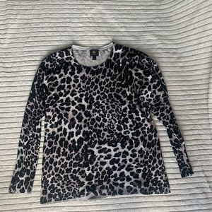 Long Sleeve Cheetah Print Top